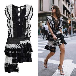 Zimmermann Pearl Black Rife Dizzy ruffle mini dress size 0 (US 4)